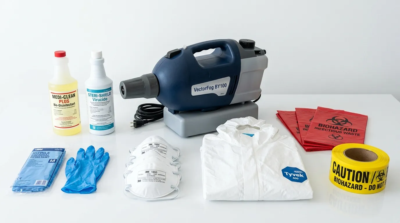 Professional biohazard remediation crew working in Deerfield Beach